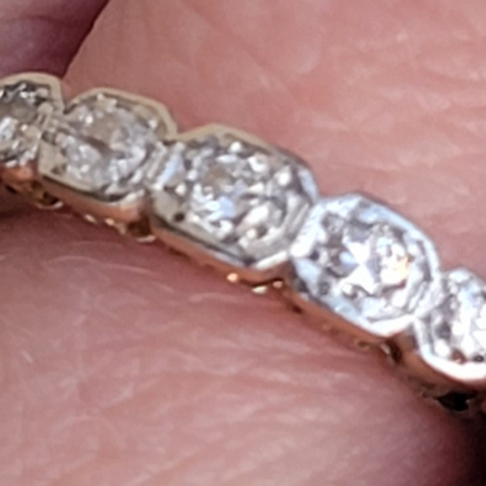 Antique Diamond Wedding Ring/Stack Ring. Set With… - image 5